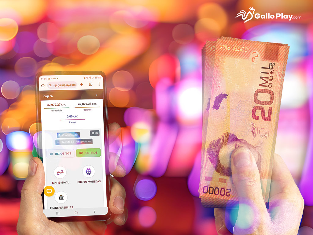 Teléfono celular explicando como retirar las ganacias en el casino online GalloPlay