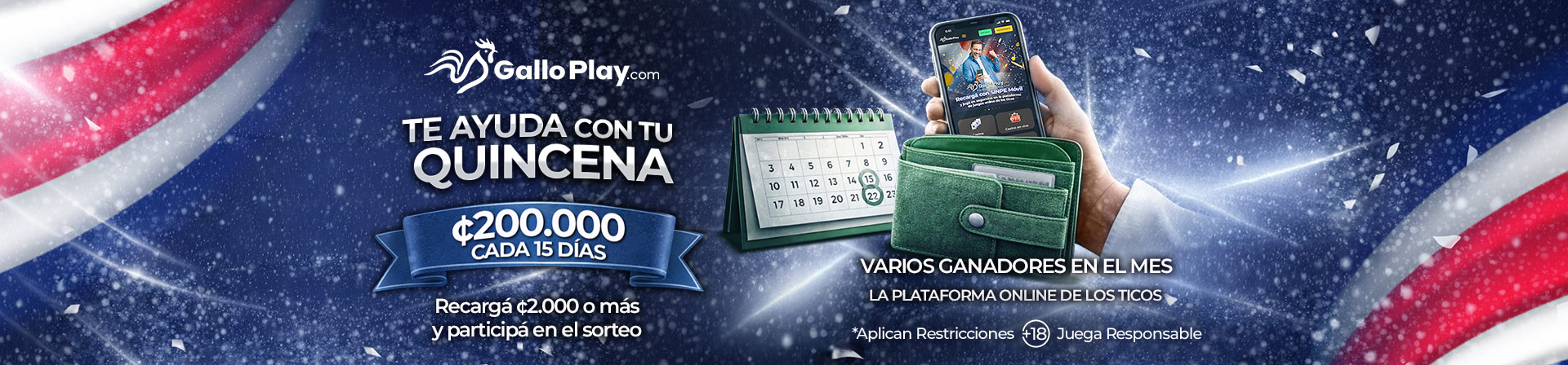 GALLO PLAY TE AYUDA EN TU QUINCENA